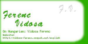 ferenc vidosa business card